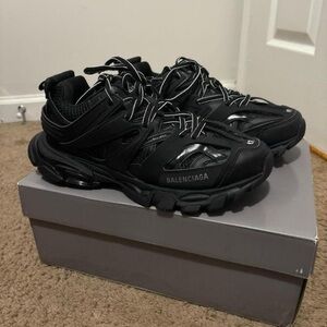 Balenciaga Black Layered Track Sneakers